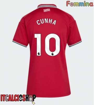 Manchester United Matheus Cunha #10 Prima Maglia Femmina 2026-27 Manica Corta